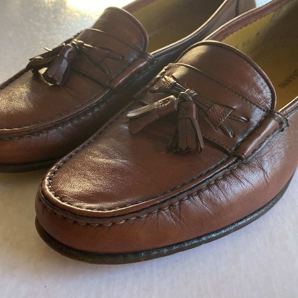 Magnanni Chestnut Leather Tassel Loafers